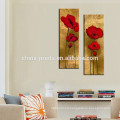 Red Flower Oil Painting On Canvas/Modern Decor Painting Art/Flower Wall Art